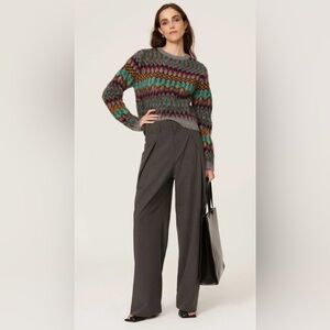 Maison Margiela Grey Blurred Fair Isle Sweater. Size XL